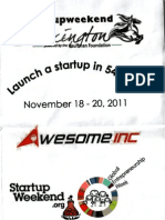 2011 11-18 Document - Startup Weekend Lexington Program