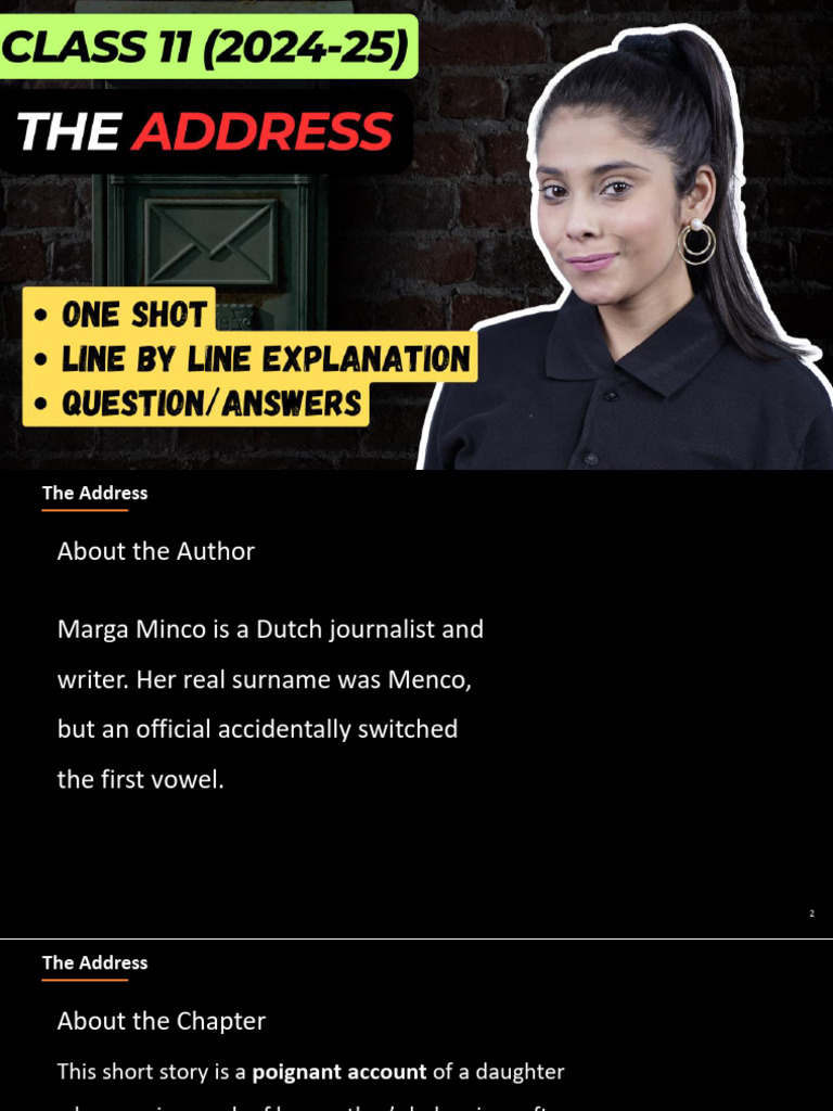 11 - The Address | PDF | Poetry | General Fiction