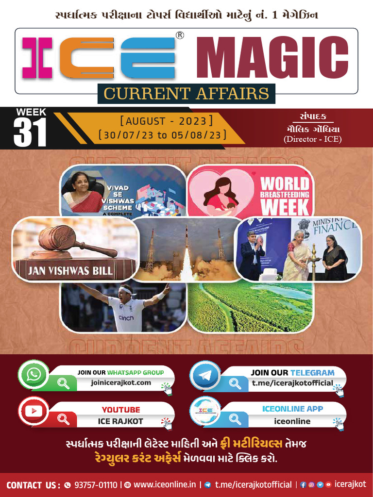 Weekly Current Affairs - August 2023 | PDF