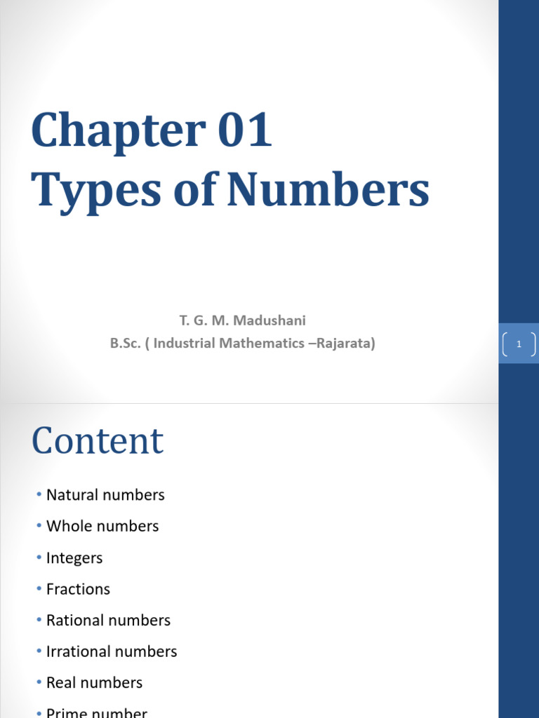 Types of numbers lecture note of mathematics pdf numbers