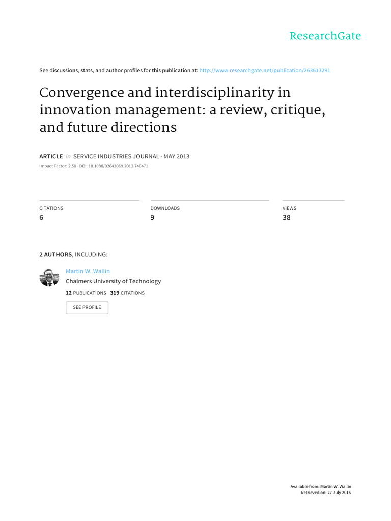 Innovation Management: Interdisciplinary Insights | PDF ...
