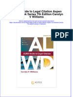 Full Ebook of Alwd Guide To Legal Citation Aspen Coursseries 7Th Edition Carolyn V Williams Online PDF All Chapter