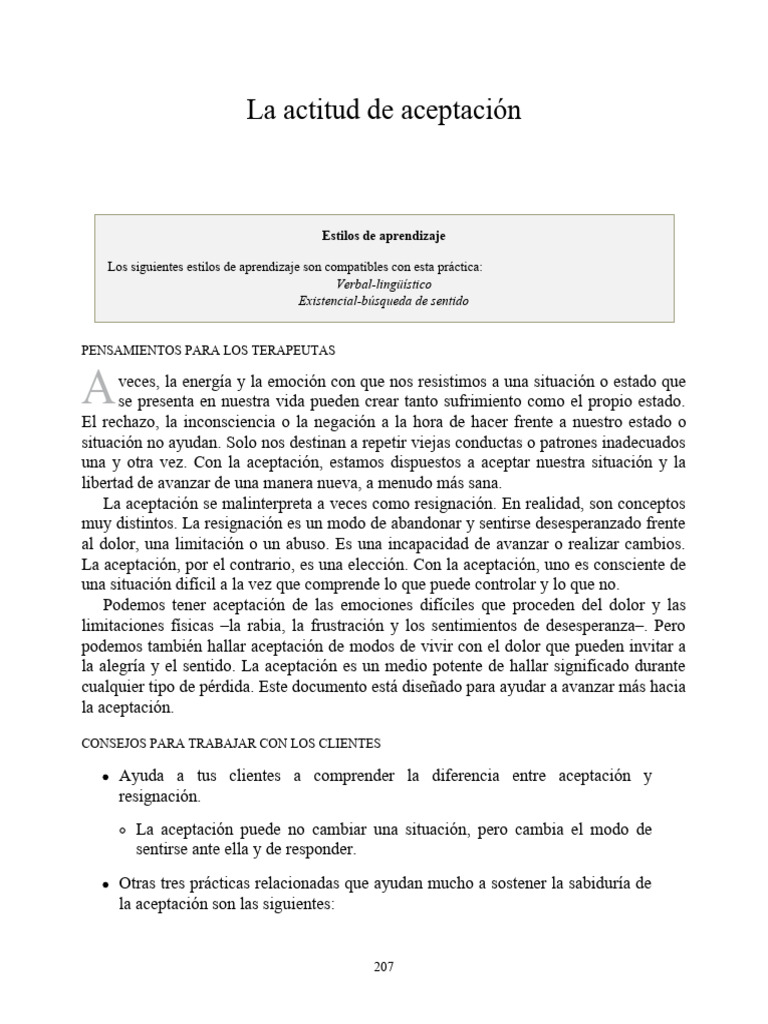 Ejercicio La Aceptacion Pdf Sufrimiento Ciencias Del Comportamiento