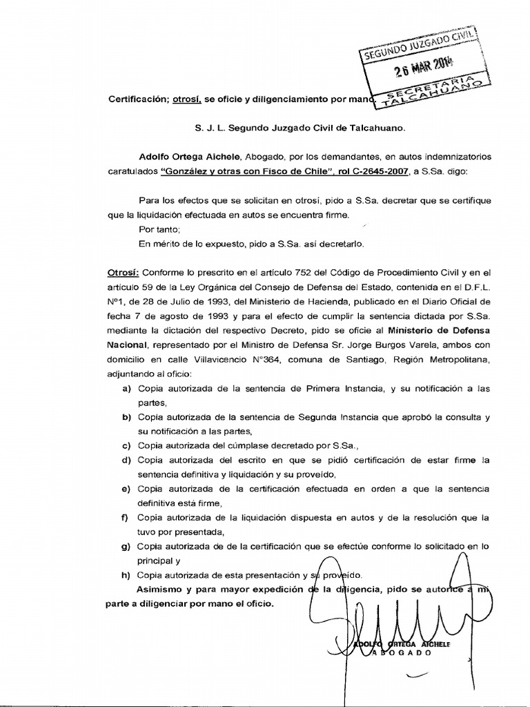 Cumplimiento Sentencia Mio | PDF