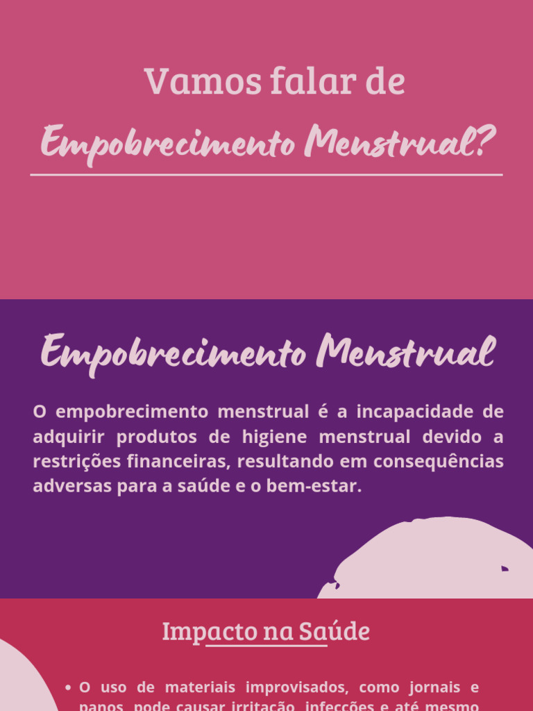 Instagram post menstruação rosa e roxo | PDF