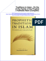 Ebook Prophetic Traditions in Islam On The Authority of The Family of The Prophet 1St Edition Fadhlalla Haeri Compiler Online PDF All Chapter
