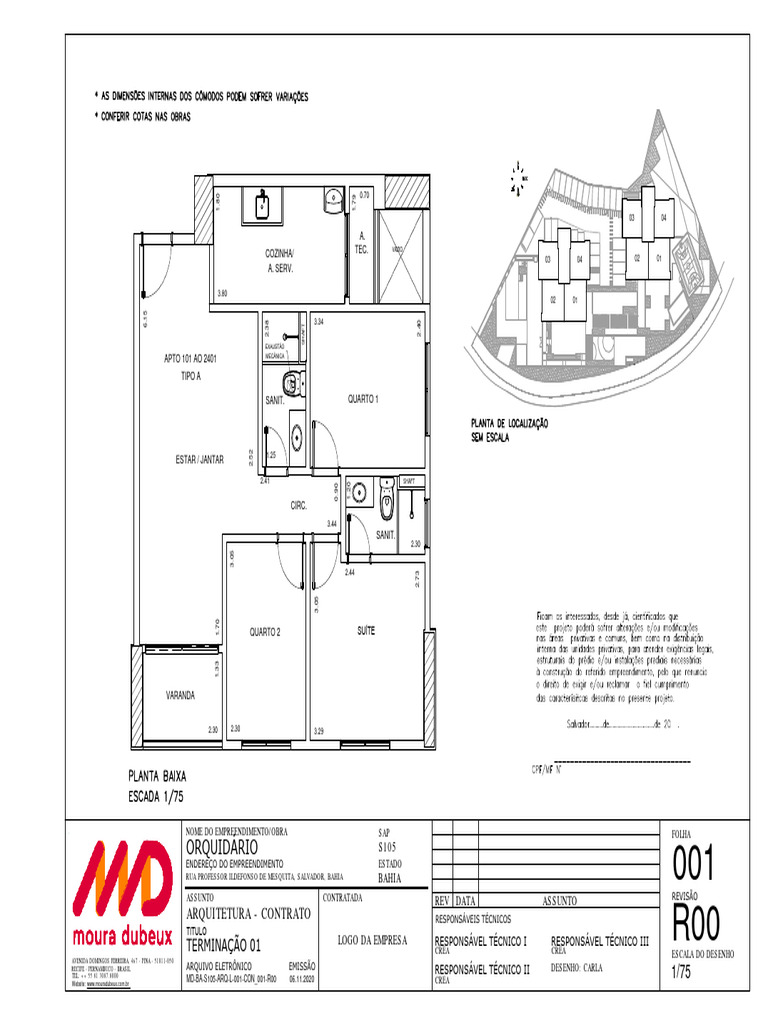 Planta Termina C3 A7 C3 A3o 01 - 03 Quartos - PADR C3 83O | PDF