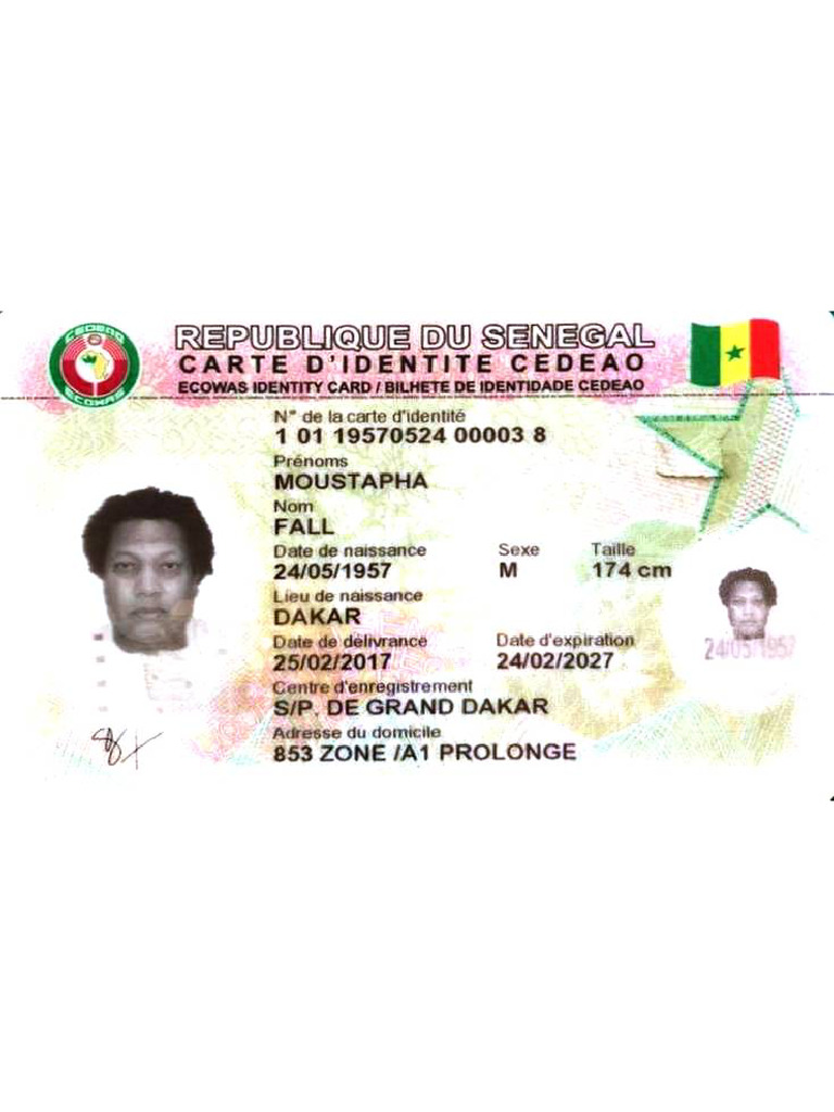 Pièce D'identité Cherif M Fall | PDF