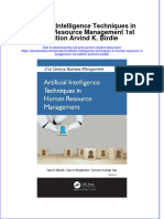 Full Ebook of Artificial Intelligence Techniques in Human Resource Management 1St Edition Arvind K Birdie Online PDF All Chapter