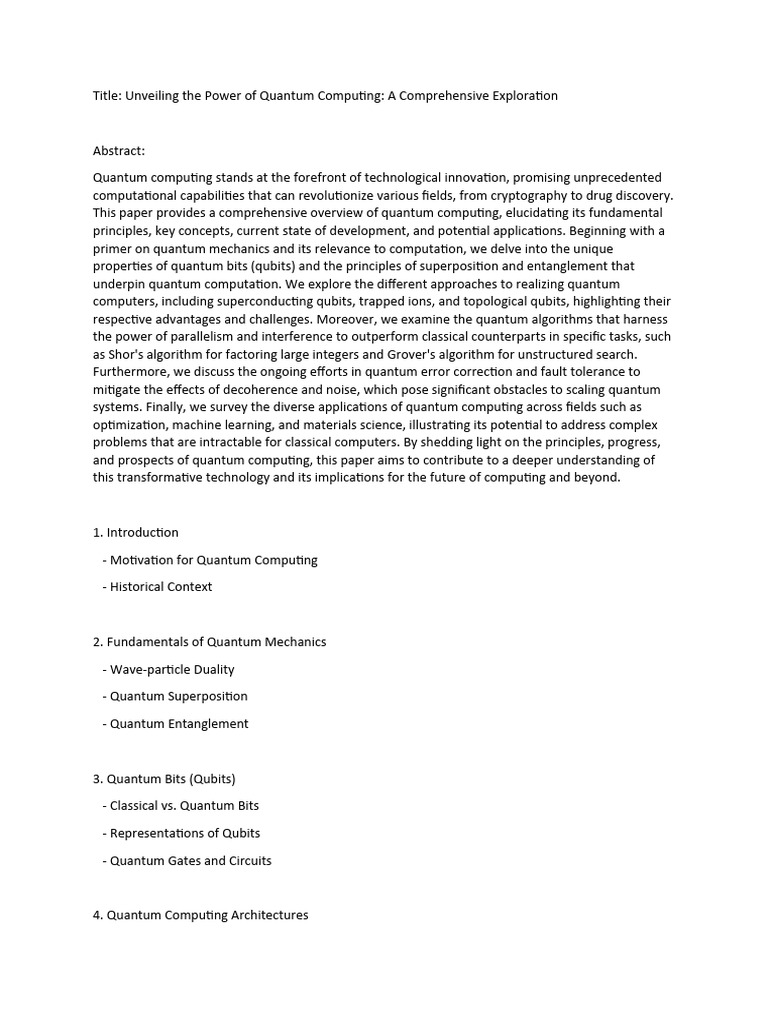 Quantum Computing: Principles & Applications | PDF | Quantum Computing ...