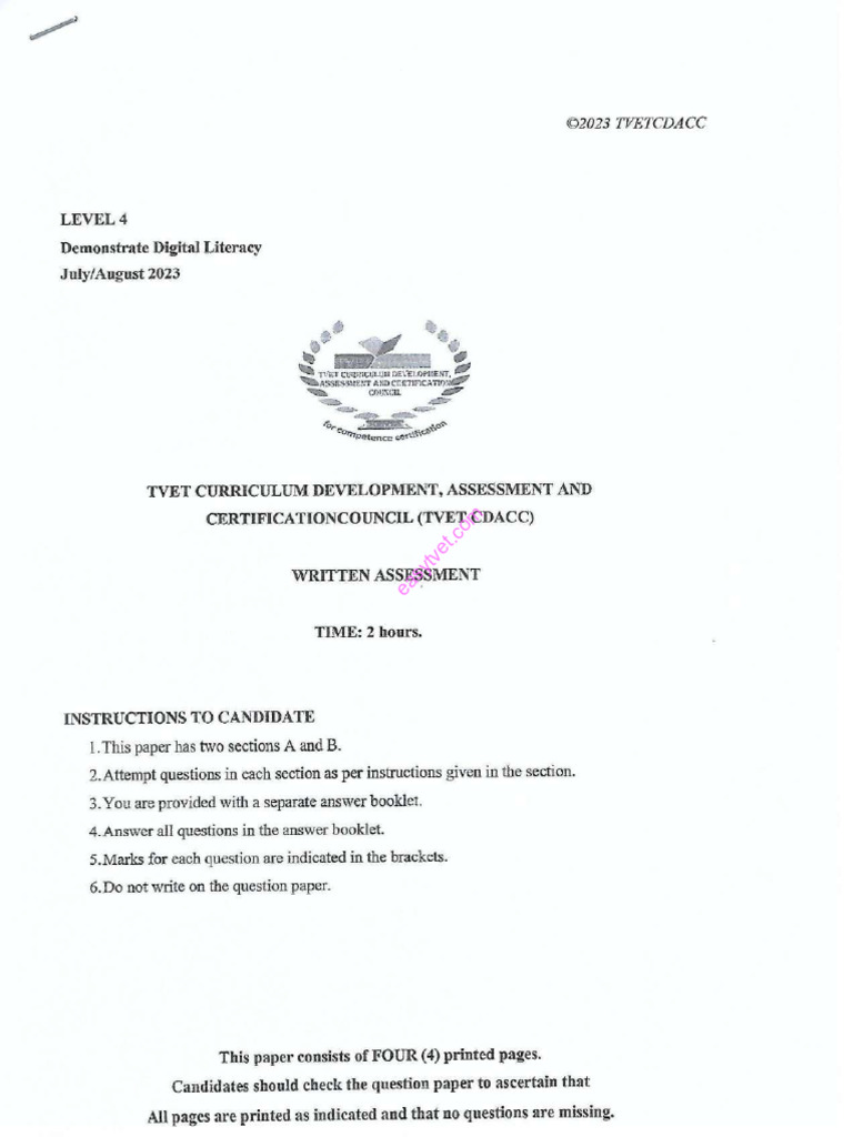 Digital Literacy Level 4 | PDF