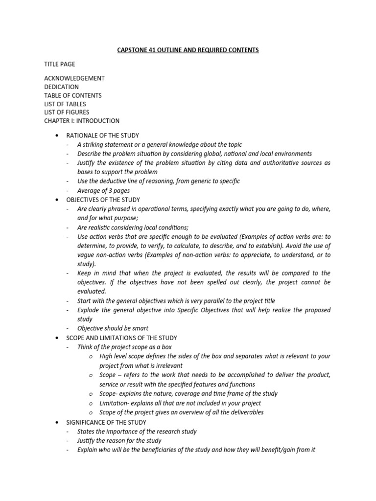 Capstone 41 Outline And Required Contents Download Free Pdf