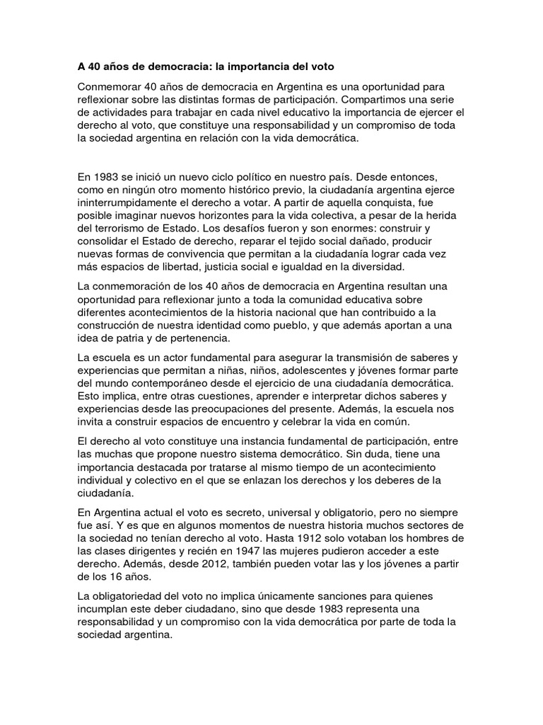 A 40 Años de Democracia | PDF | Democracia | Ideologías políticas