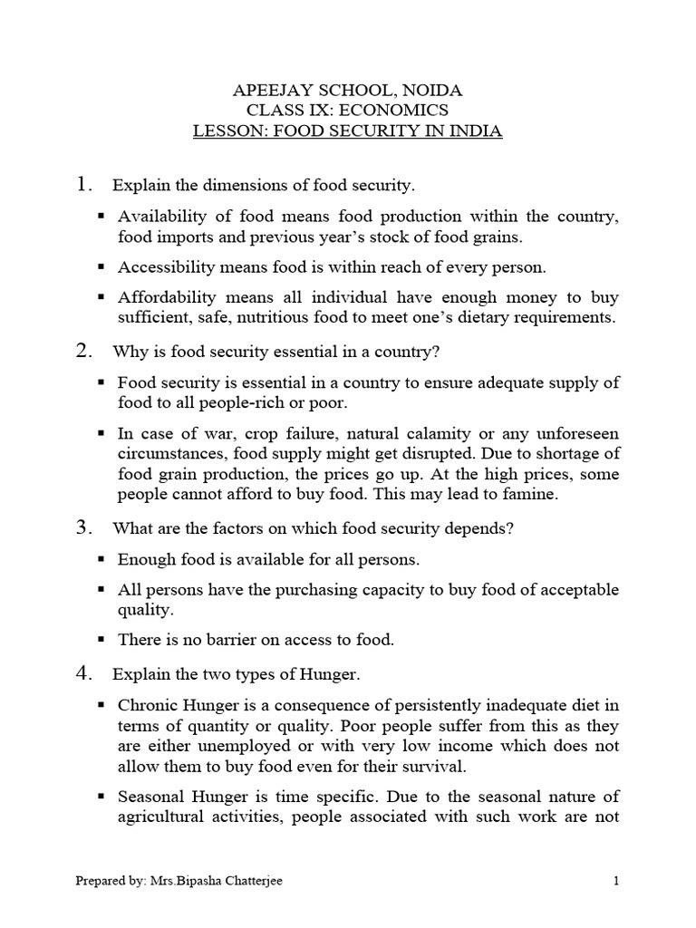 Food Security Pdf Food Security Economies