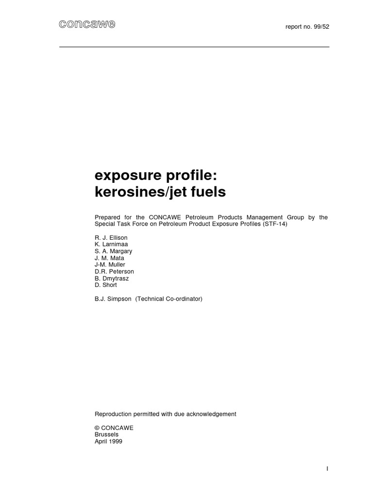 Exposure Profile Kerosines/jet Fuels Download Free PDF Kerosene
