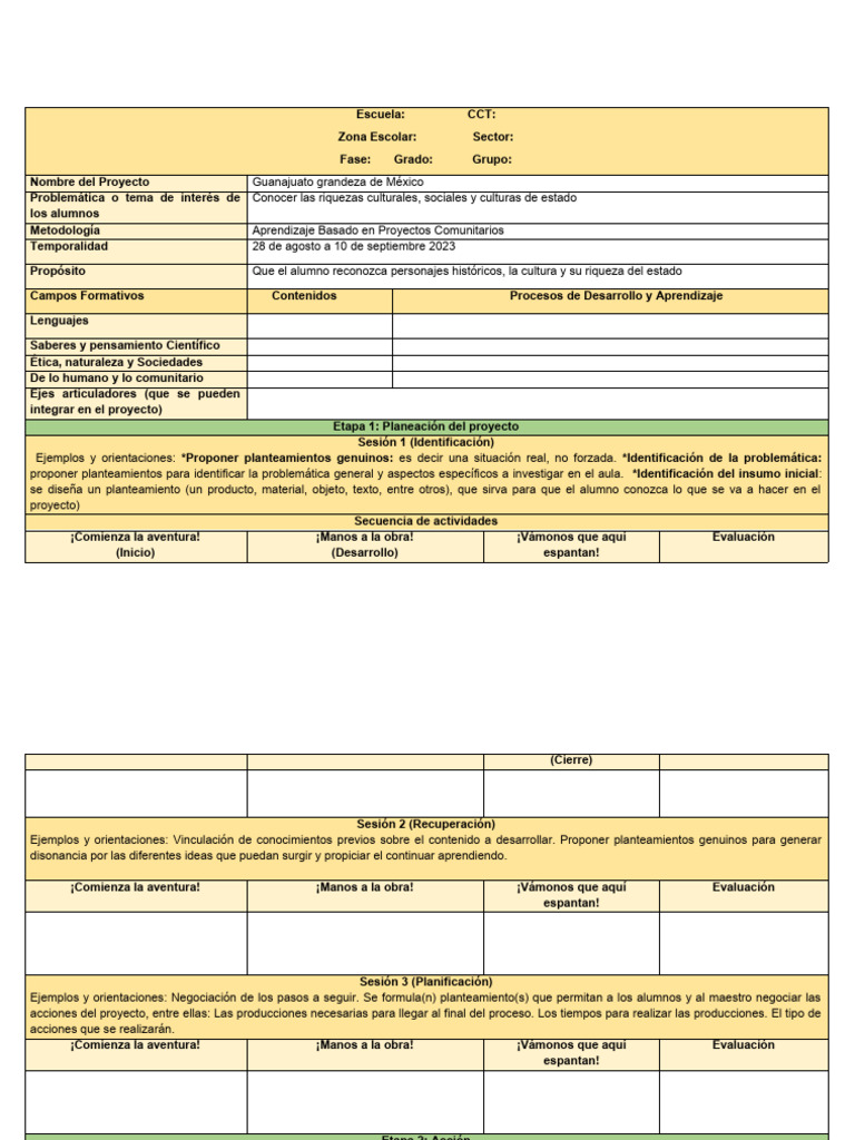 FORMATO DE PLANEACION proyectos-comunitarios-ABP (1) (Reparado) | PDF ...