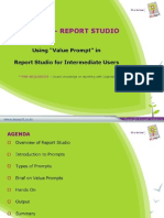 Value Prompt in Report Studio