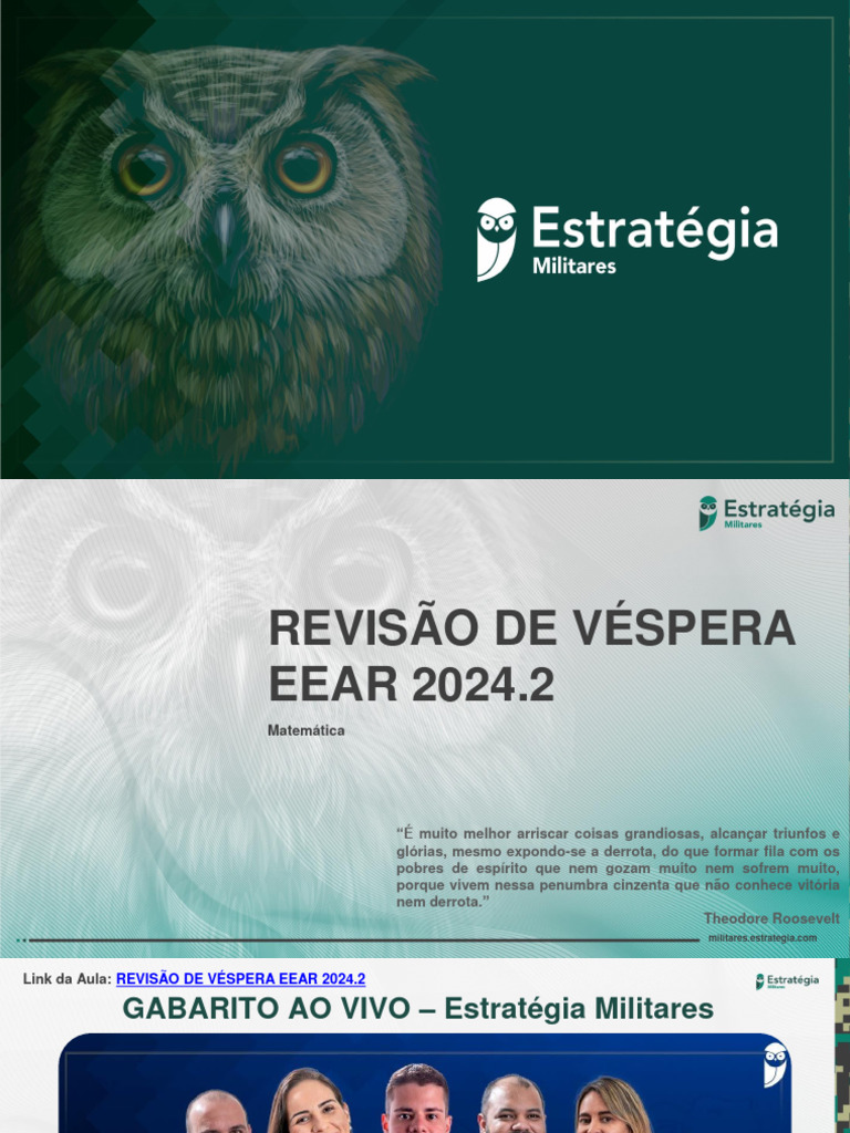 Revisão De Véspéra Eear 2024 2 Matemática Prof Ismael Santos Pdf