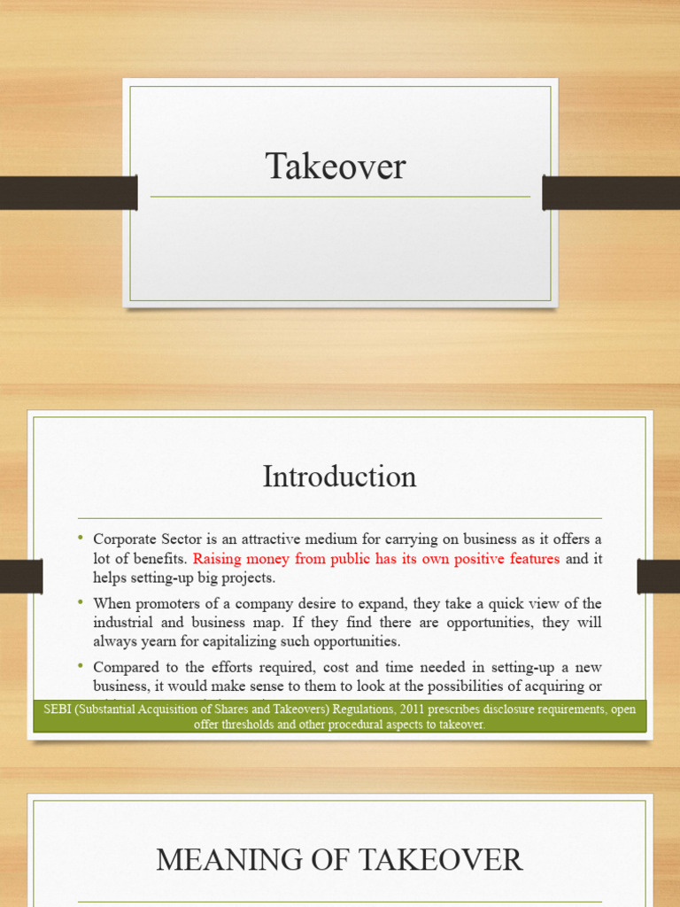 Takeover | PDF | Takeover | Mergers And Acquisitions