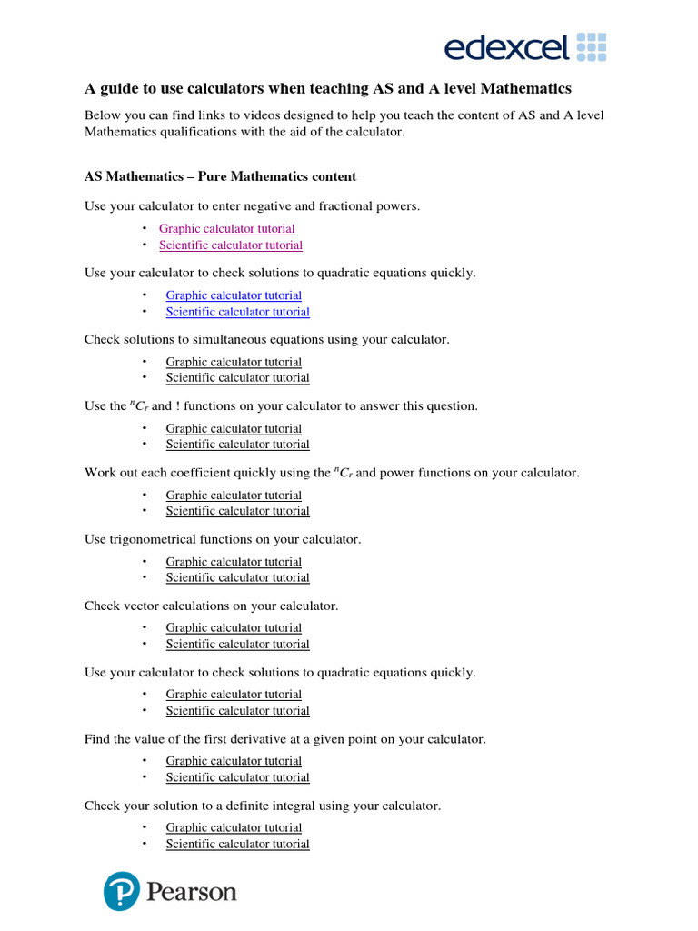 Teaching A Level Maths With Calculators Pdf Computers Technology