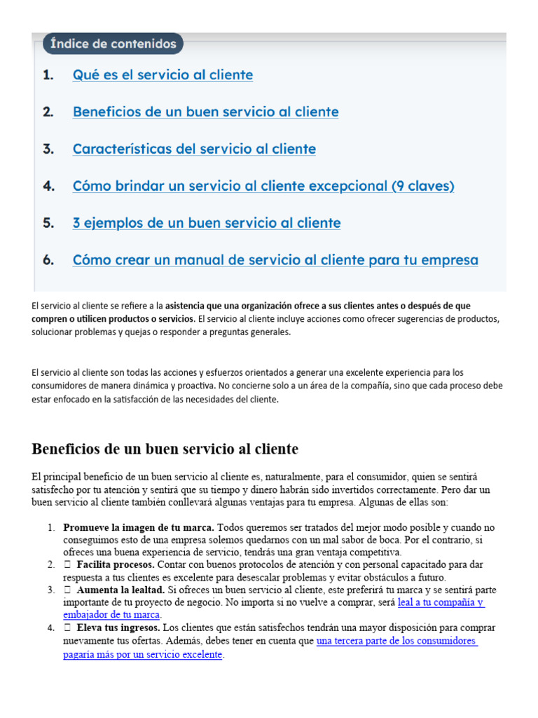 Claves para un Servicio al Cliente Excepcional | PDF | Cliente ...