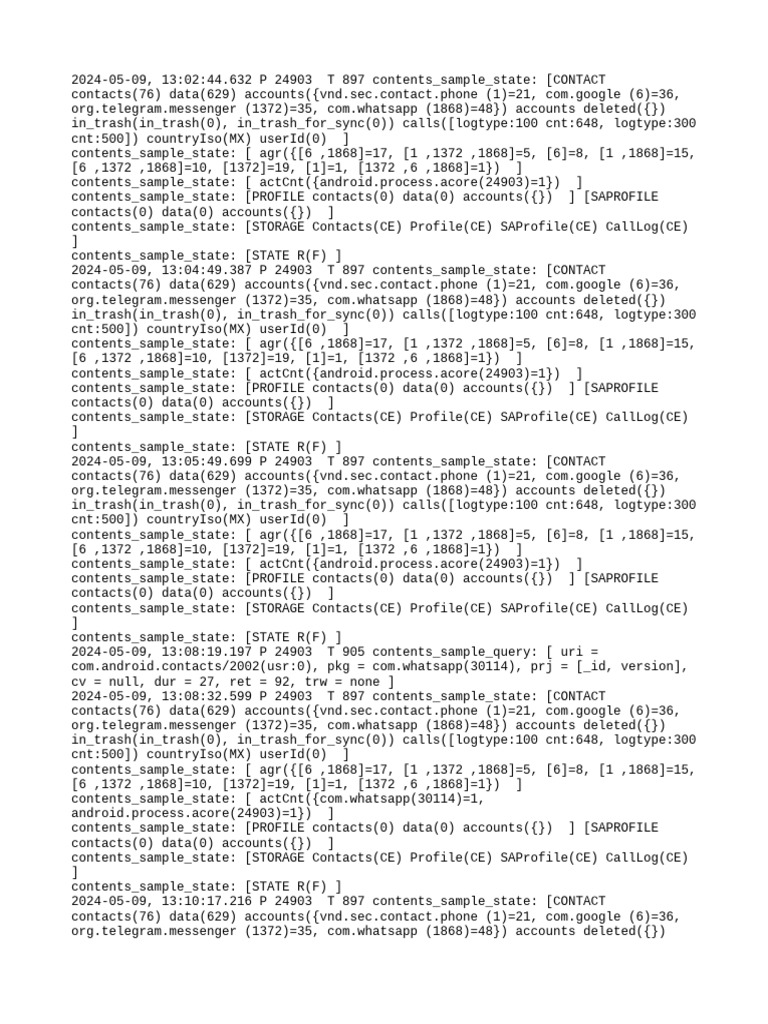 Contact Data and App Usage Log | PDF
