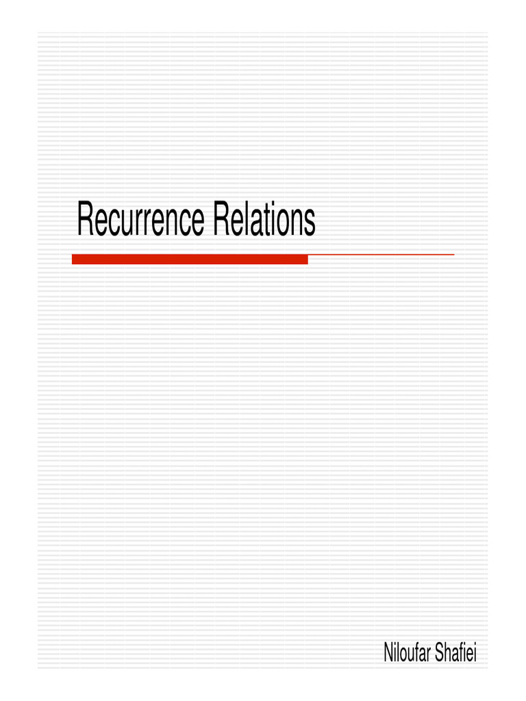 20 Recurrence Relations | PDF | Recurrence Relation | Mathematical Logic