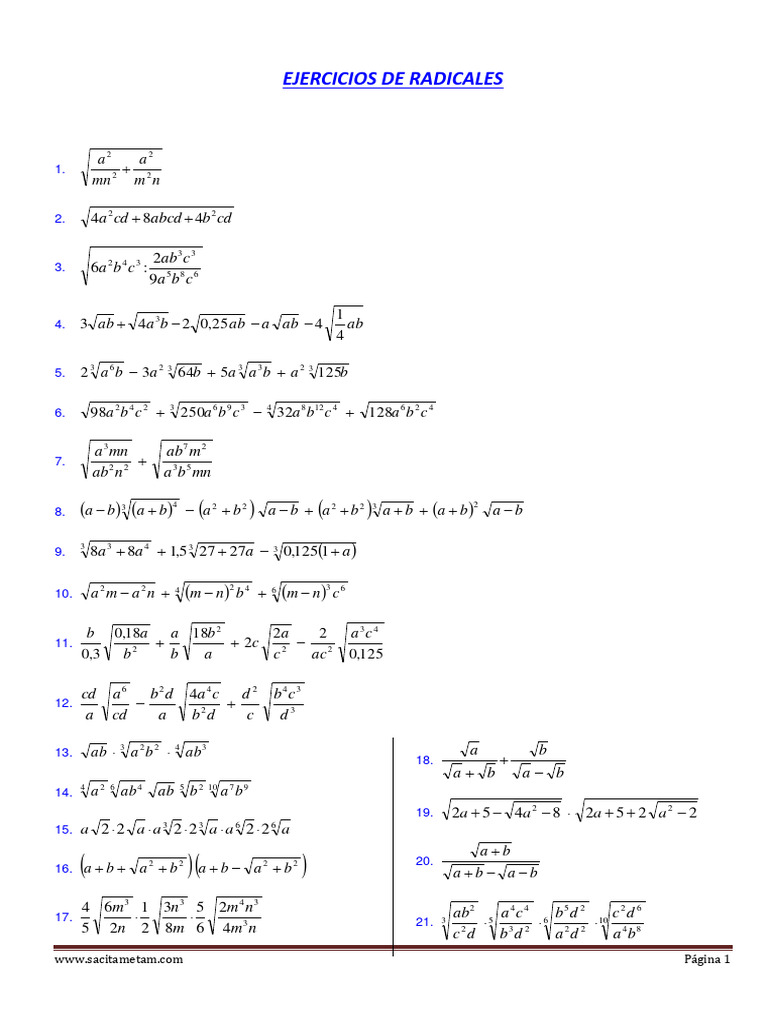 Ejercicios De Radicales Descargar Gratis Pdf Ajedrez