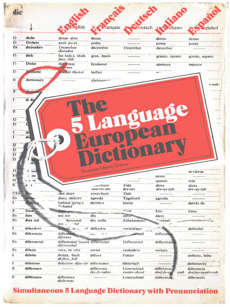 The Five-Language European Dictionary | PDF