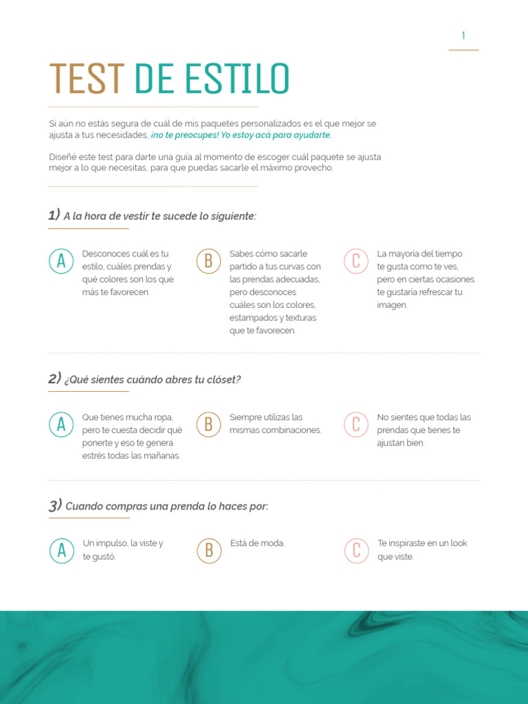 Test Estilo: Encuentra tu Asesoría Ideal | PDF | Relaciones personales ...