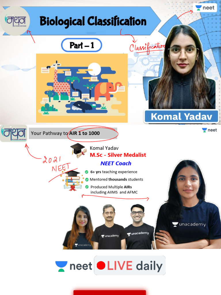 1 APR 2PM Manthan Bio Classification L1 | PDF | Organisms | Biological ...