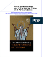 The Oxford Handbook of The Epistemology of Theology 1St Edition William J Abraham Editor Online Ebook Texxtbook Full Chapter PDF