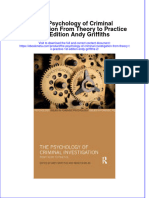 The Psychology of Criminal Investigation From Theory To Practice 1St Edition Andy Griffiths 2 Online Ebook Texxtbook Full Chapter PDF
