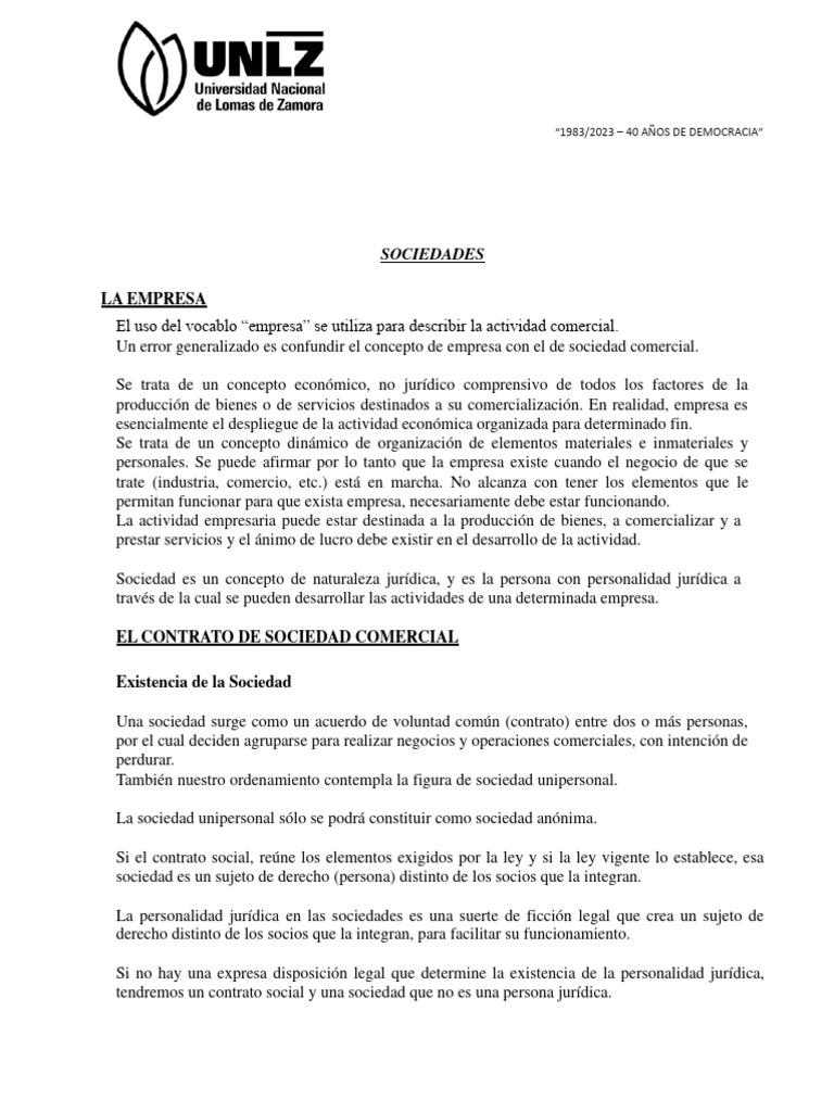 Conceptos Clave de Empresas y Sociedades | PDF | Sociedad de ...