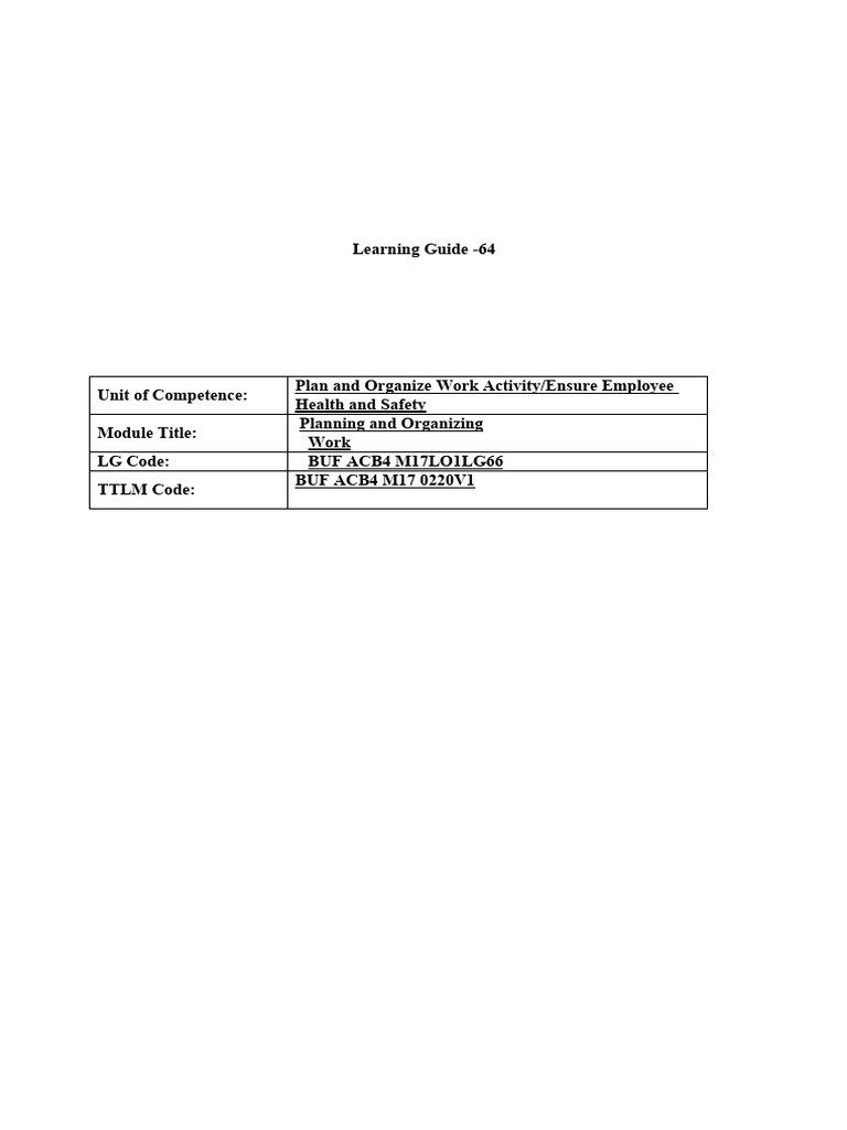 Plan and organize work activity pdf goal time management