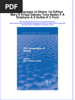 Ebook The Languages of Ghana 1St Edition Mary E Kropp Dakubu Tony Naden F A Dolphyne A S Duthie K C Ford Online PDF All Chapter