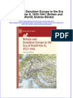 Full Ebook of Britain and Danubian Europe in The Era of World War Ii 1933 1941 Britain and The World Andras Becker Online PDF All Chapter
