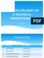 Effective Delivery of Technical Presentations