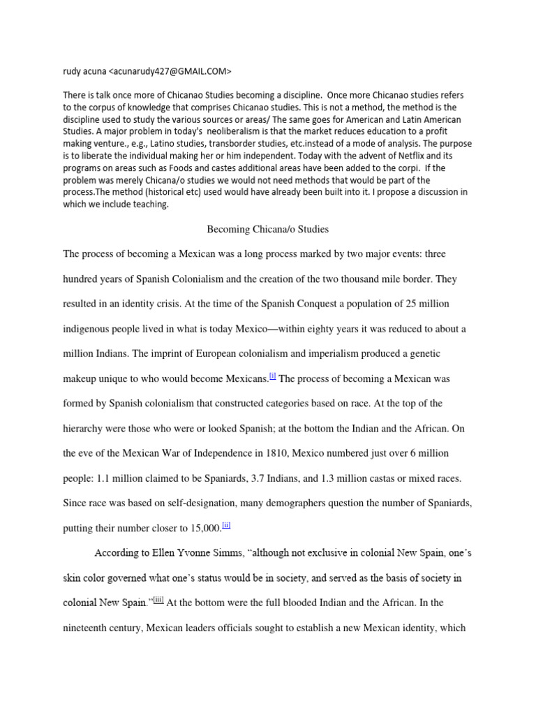 Rudy Acuna - LRL Toward Chicanao Studies | PDF | Chicano | Mexico
