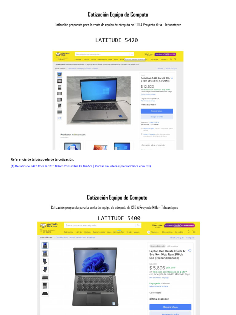 Cotización Equipos de Cómputo CTD | PDF