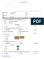 Naskah Soal Bahasa Inggris Kelas 1 SDN 1