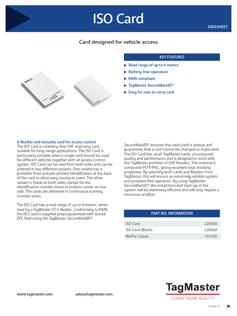 Datasheet ISO Card en | PDF