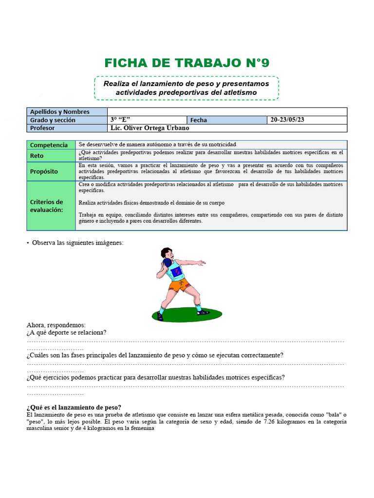 Actividades Predeportivas en Atletismo | PDF | Deporte del atletismo