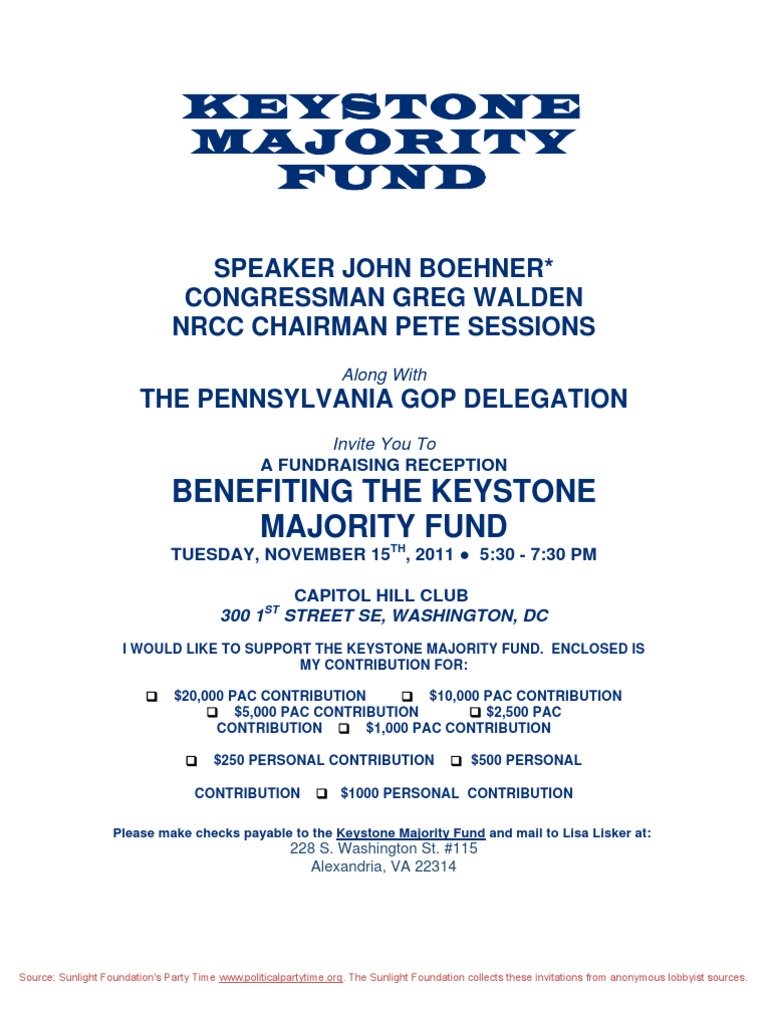 Keystone Majority Fundraiser Invitation | PDF