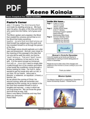Church Newsletter- December 2011