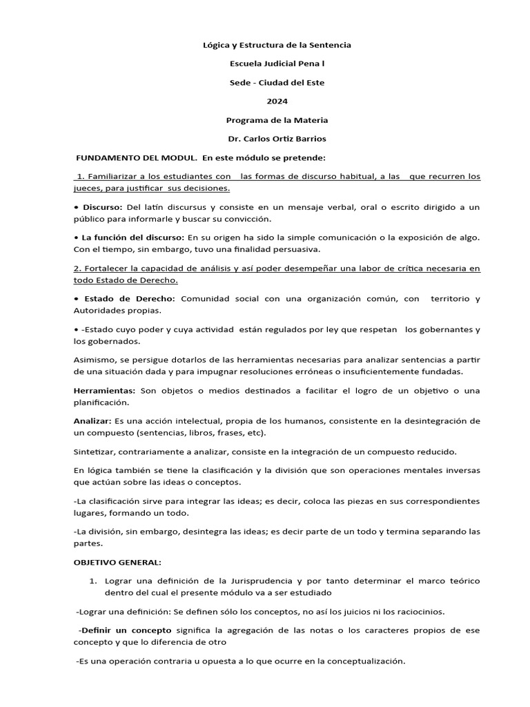 Lógicay Estructura de La Sentencia - MATERIAL | PDF | Principio | Razón