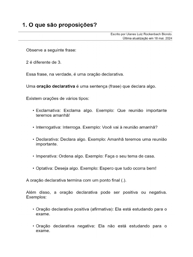 O Que São Proposições | PDF