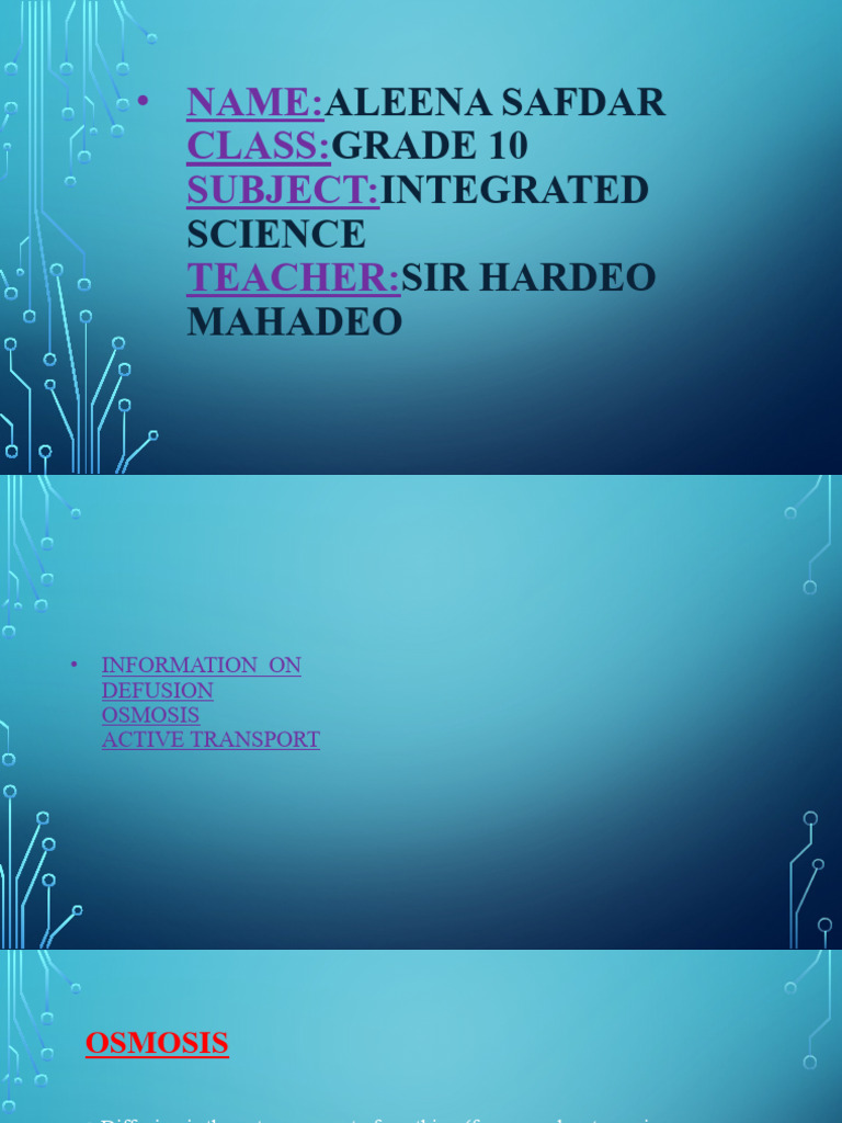 Diffusion, Osmosis, and Active Transport | PDF | Osmosis | Cell Membrane