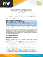 Guía de Actividades y Rúbrica de Evaluación - Unidad 1 - Etapa 2 - Antecedentes Históricos de La Psicología Jurídica