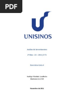 Análise de Investimentos - Resolução Exercícios Lista 4